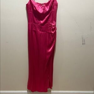 Reformation Marguerite Silk Dress Elegant Pink Satin Evening Gown